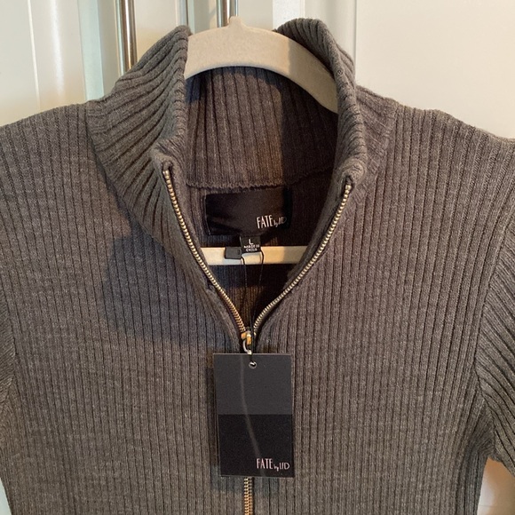Double zip midi gray sweater by FATE LFD - Picture 3 of 5